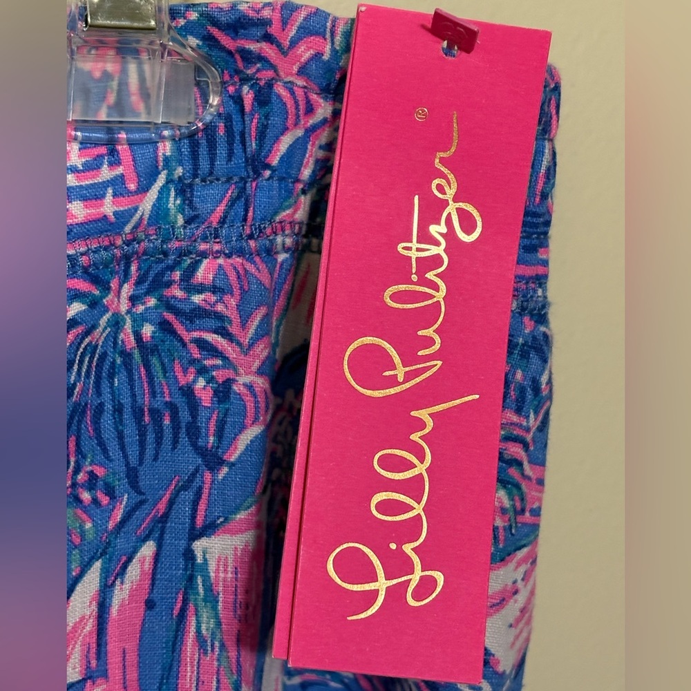 LILLY PULITZER Deri Linen Palazzo Boca Blue Its A Sailabration Pant Size XL NWT - Picture 9 of 16
